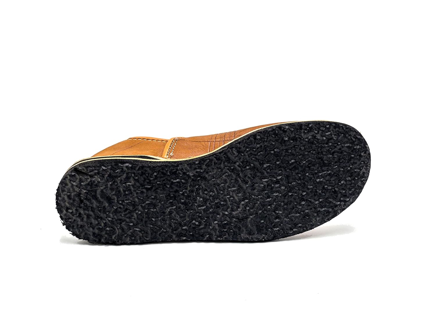 Babouche Berbère Authentique - Extrémité Arrondie - En Cuir Marron camel