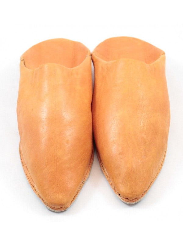 Babouche Homme en Cuir Marron Clair: Élégance Authentique avec Mule Pointue et Confort Exceptionnel