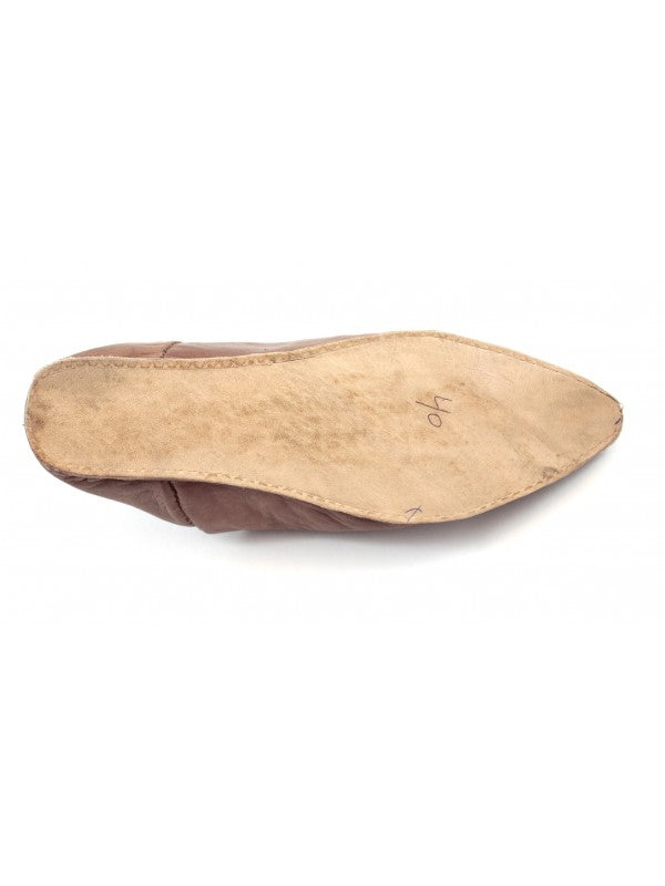 Babouche Homme en Cuir Marron : Élégance Authentique avec Mule Pointue et Confort Exceptionnel