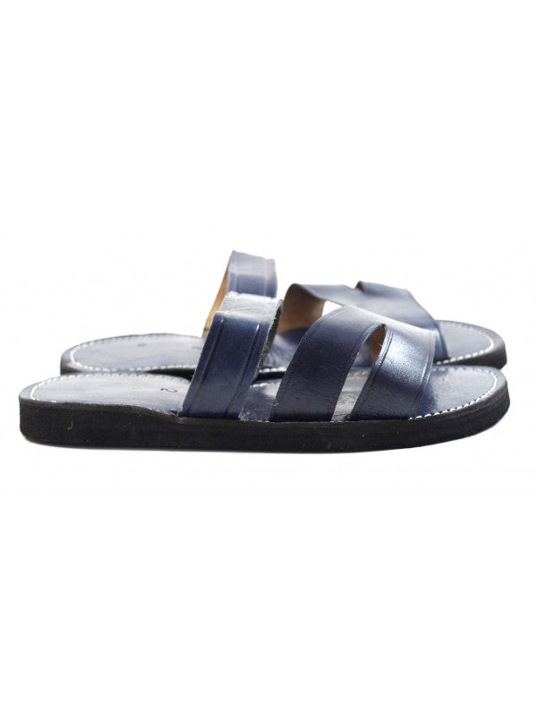 Mules Marocaines en Cuir Bleu pour Homme : Confort et Élégance Artisanaux
