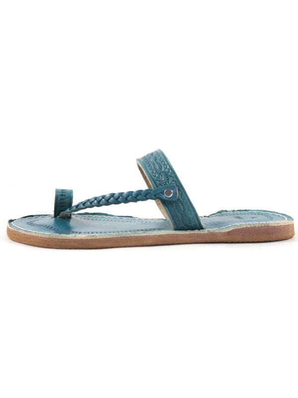 Sandales Marocaines en Cuir de Vache Bleu turquoise : Élégance et Confort pour Femmes