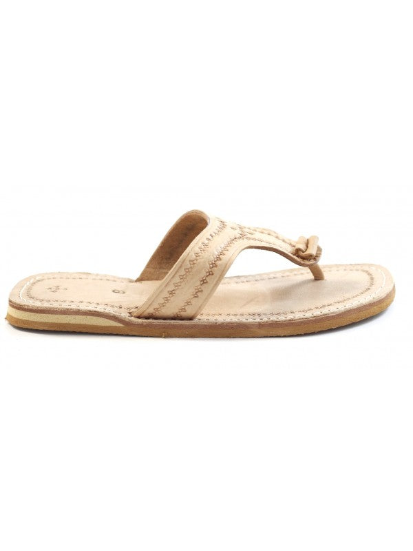 Tongs Marocaines en Cuir pour Homme Beige naturel : Confort et Élégance Artisanaux
