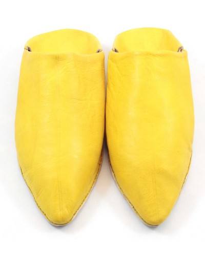 Babouche Homme en Cuir Jaune: Élégance Authentique avec Mule Pointue et Confort Exceptionnel