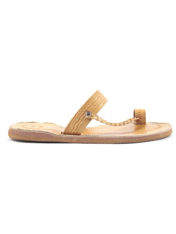 Sandales Marocaines en Cuir de Vache caramel : Élégance et Confort pour Femmes