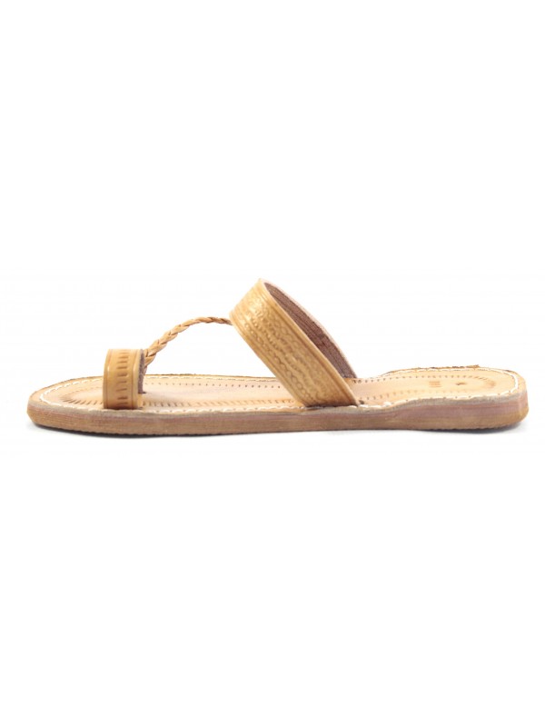 Sandales Marocaines en Cuir de Vache caramel : Élégance et Confort pour Femmes