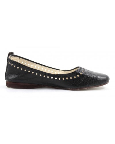 Ballerines Noir en Cuir Marocain : Élégance et Confort Artisanaux