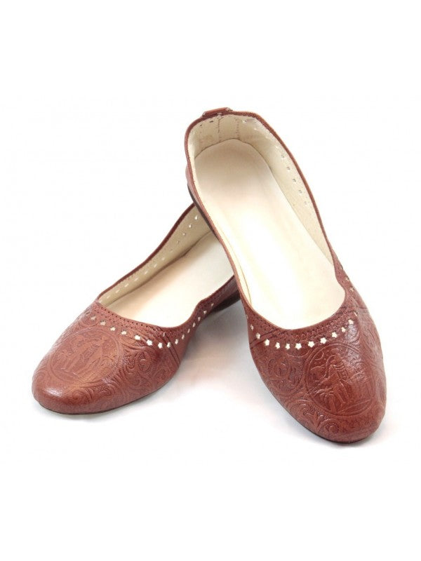 Ballerines Marron Camel en Cuir Marocain : Élégance et Confort Artisanaux