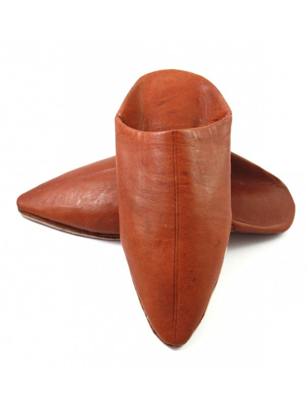 Babouche Homme en Cuir Marron Camel : Élégance Authentique avec Mule Pointue et Confort Exceptionnel