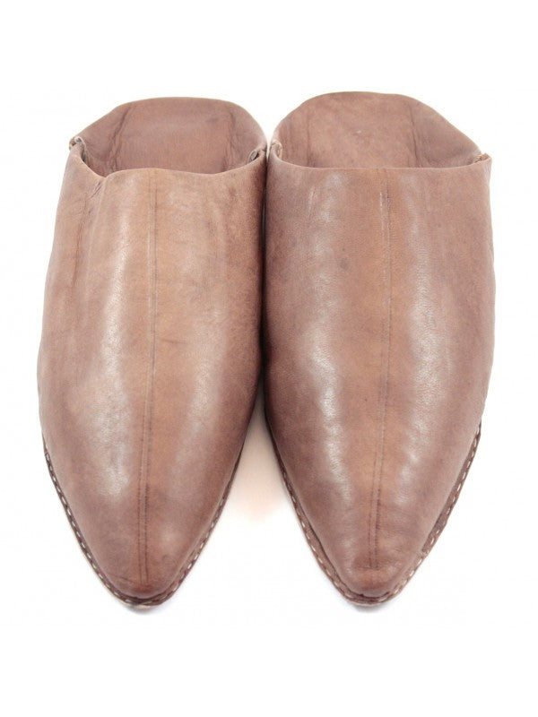 Babouche Homme en Cuir Marron : Élégance Authentique avec Mule Pointue et Confort Exceptionnel