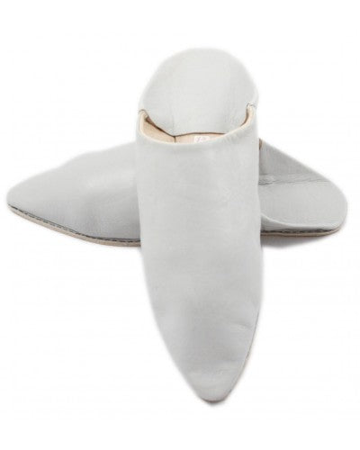 Babouche Homme en Cuir BLANC : Élégance Authentique avec Mule Pointue et Confort Exceptionnel