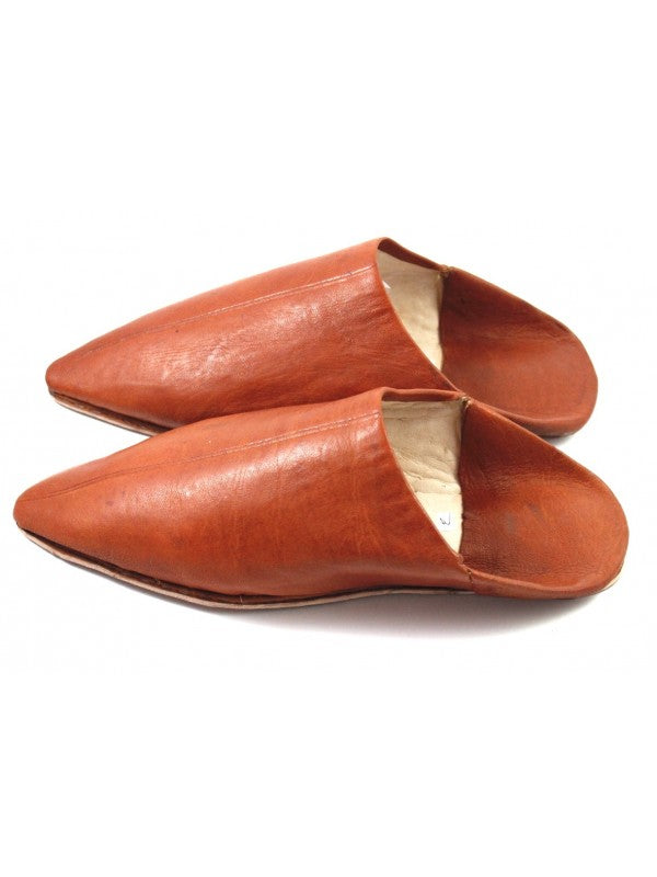 Babouche Homme en Cuir Marron Camel : Élégance Authentique avec Mule Pointue et Confort Exceptionnel