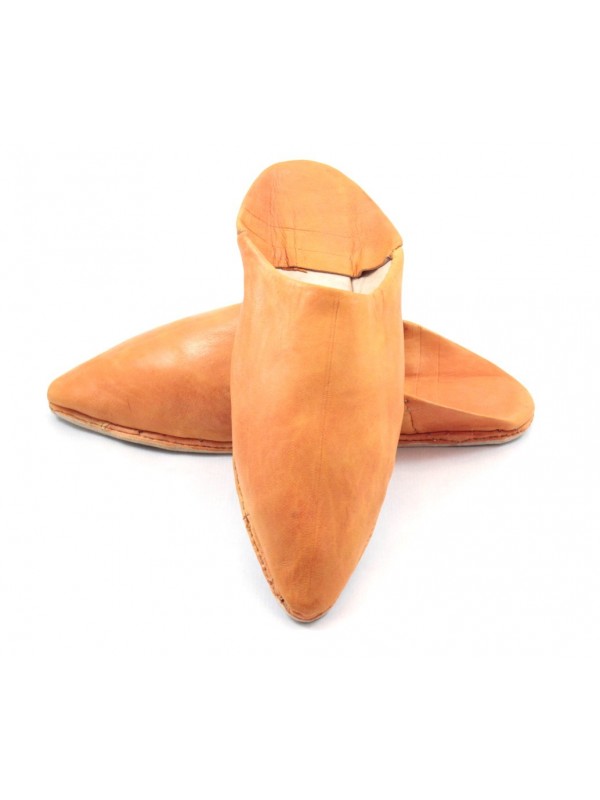 Babouche Homme en Cuir Marron Clair: Élégance Authentique avec Mule Pointue et Confort Exceptionnel