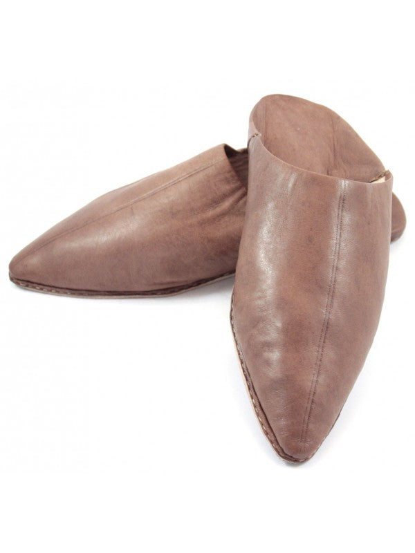 Babouche Homme en Cuir Marron : Élégance Authentique avec Mule Pointue et Confort Exceptionnel