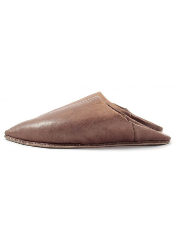 Babouche Homme en Cuir Marron : Élégance Authentique avec Mule Pointue et Confort Exceptionnel