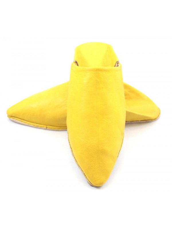 Babouche Homme en Cuir Jaune: Élégance Authentique avec Mule Pointue et Confort Exceptionnel