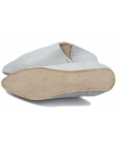 Babouche Homme en Cuir BLANC : Élégance Authentique avec Mule Pointue et Confort Exceptionnel