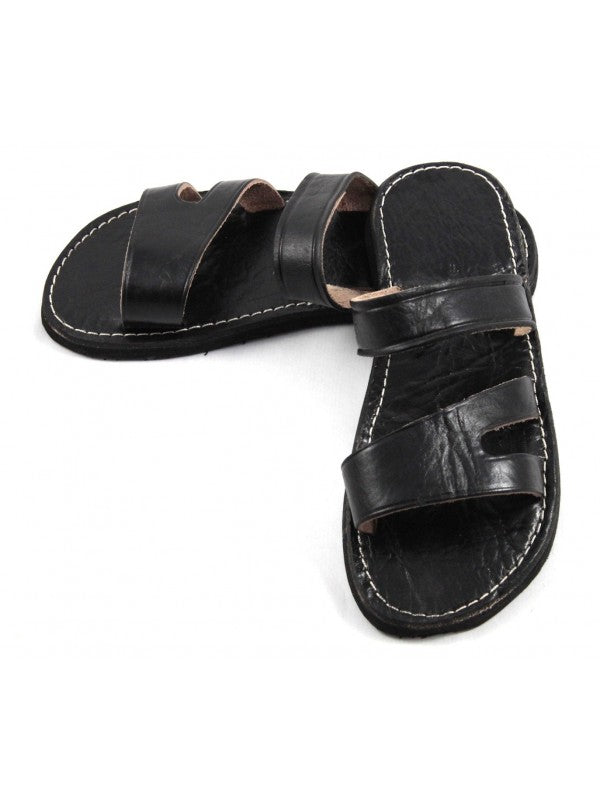 Mules Marocaines en Cuir Noir pour Homme : Confort et Élégance Artisanaux