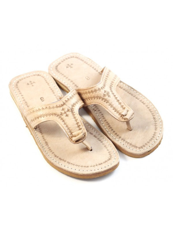 Tongs Marocaines en Cuir pour Homme Beige naturel : Confort et Élégance Artisanaux