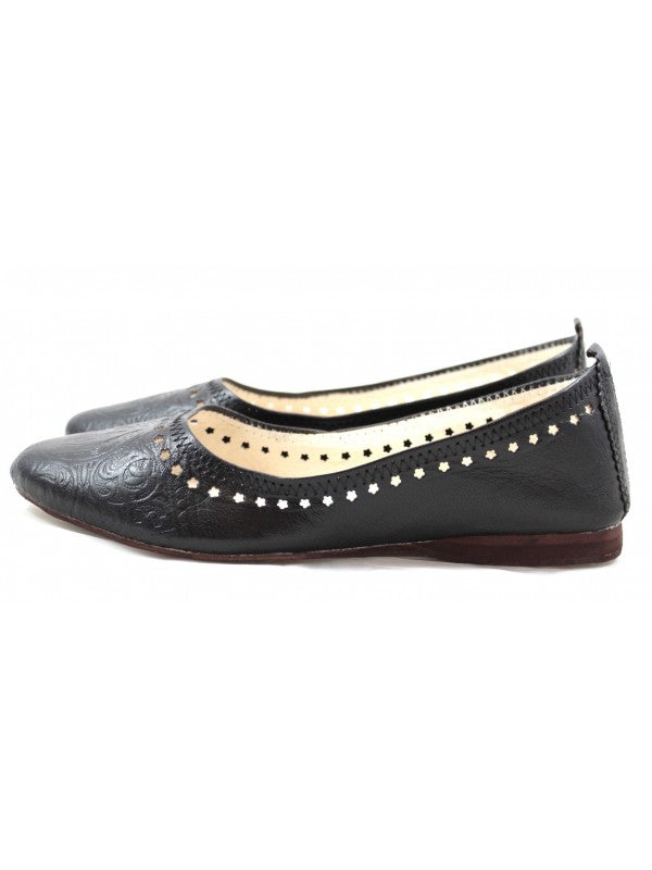 Ballerines Noir en Cuir Marocain : Élégance et Confort Artisanaux