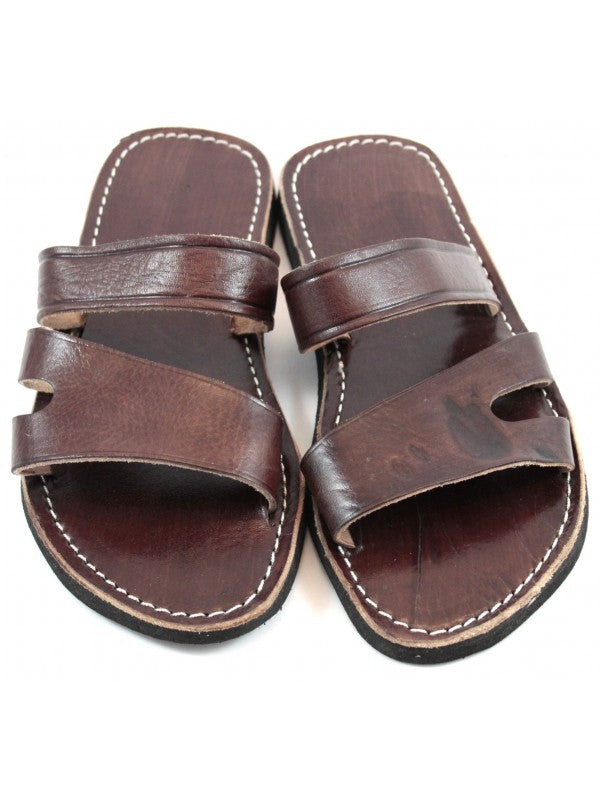 Mules Marocaines en Cuir Marron pour Homme : Confort et Élégance Artisanaux