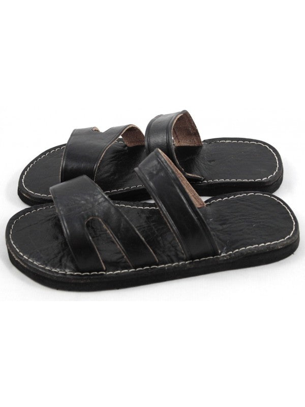 Mules Marocaines en Cuir Noir pour Homme : Confort et Élégance Artisanaux