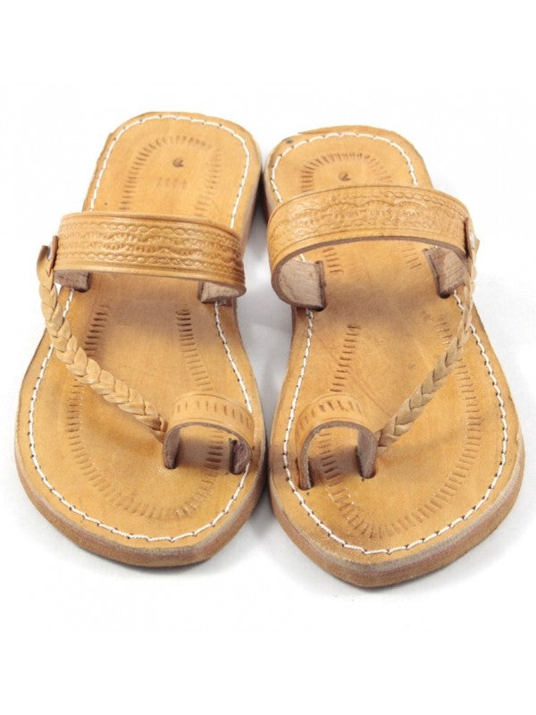 Sandales Marocaines en Cuir de Vache caramel : Élégance et Confort pour Femmes